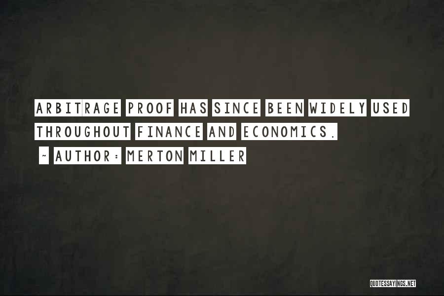 Economics And Finance Quotes By Merton Miller