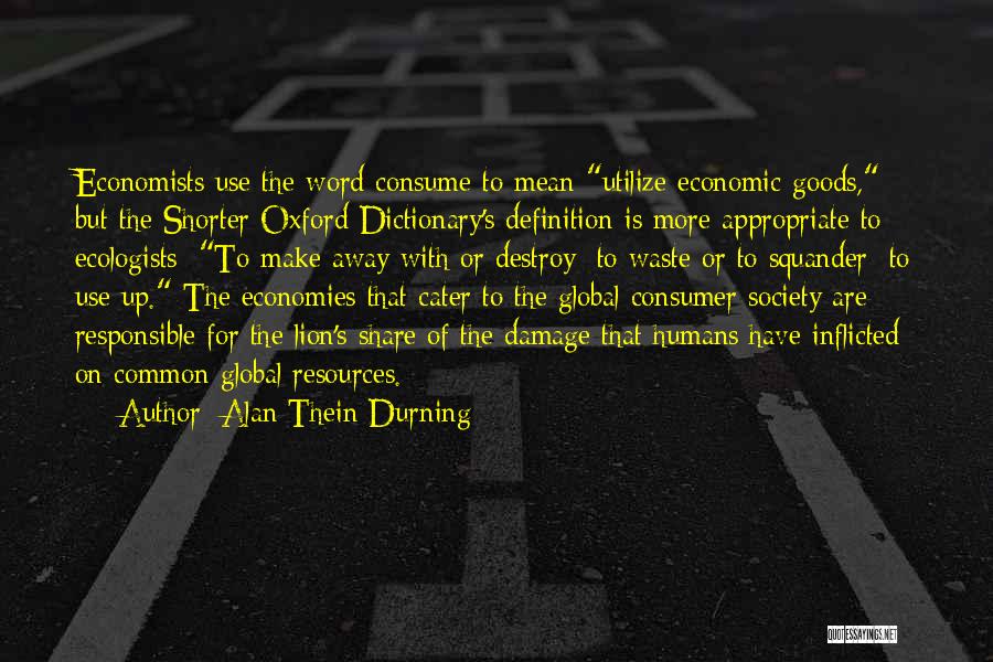 Economies Quotes By Alan Thein Durning