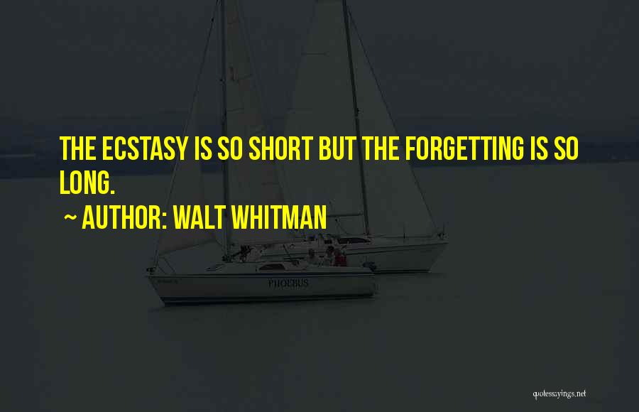 Ecstasy Short Quotes By Walt Whitman