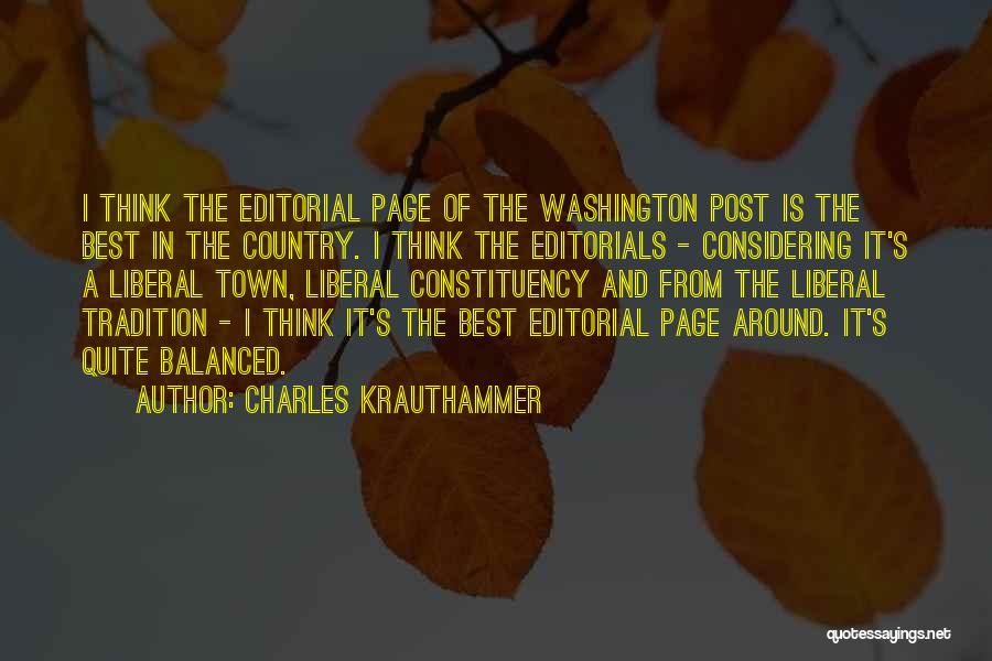 Editorial Quotes By Charles Krauthammer