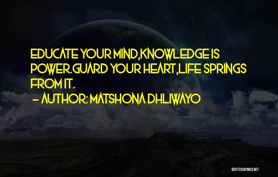 Educate Your Mind Quotes By Matshona Dhliwayo