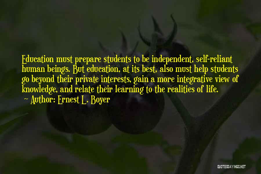 Education And Interests Quotes By Ernest L. Boyer