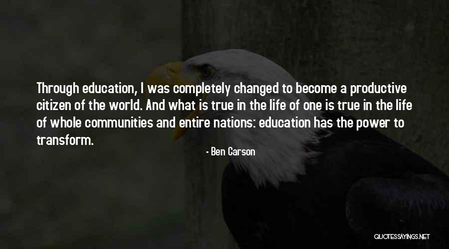 Education And Power Quotes By Ben Carson