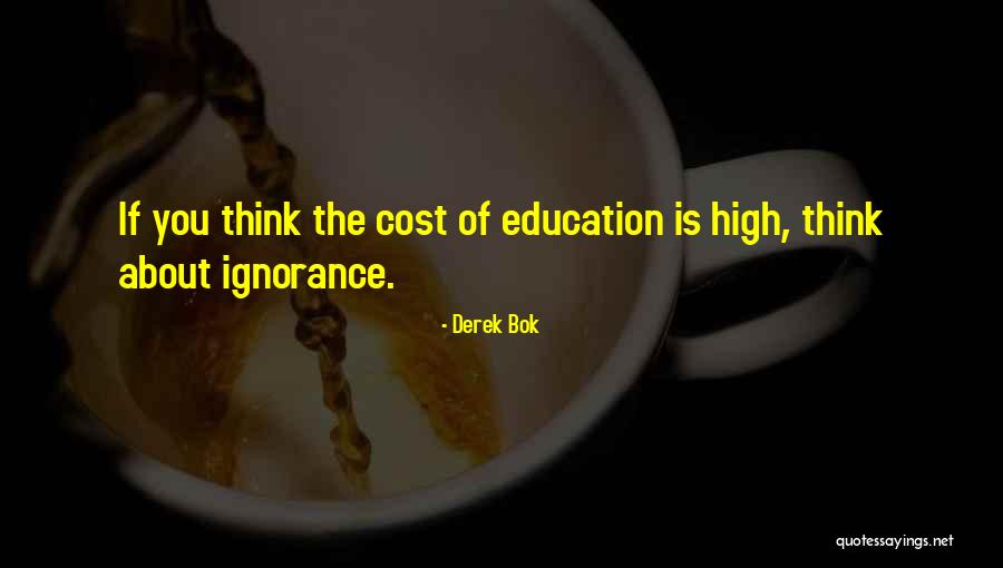 Education Cost Quotes By Derek Bok