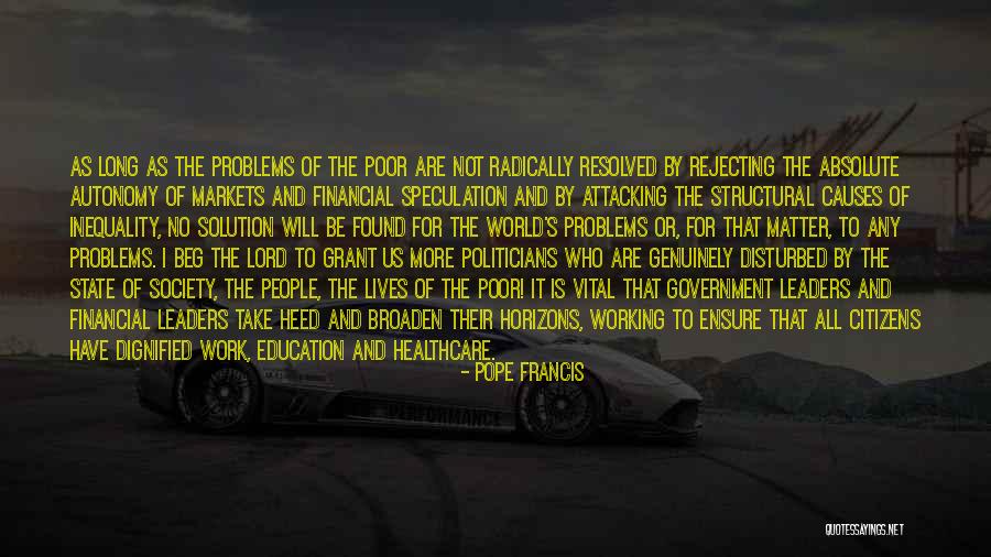 Education Inequality Quotes By Pope Francis