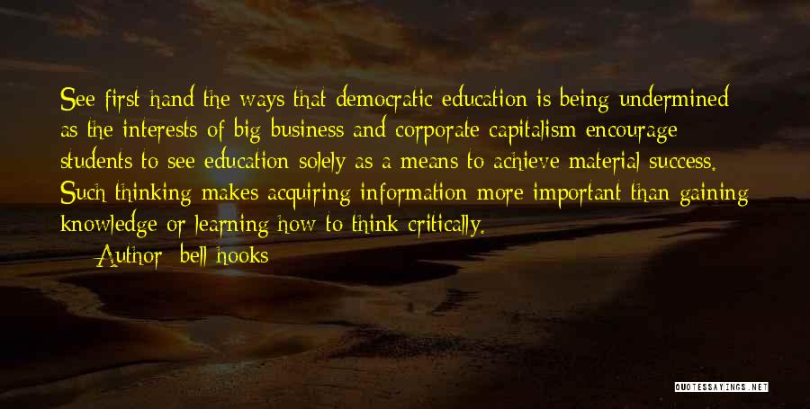 Education Learning And Success Quotes By Bell Hooks