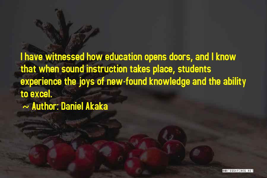 Education Opens Doors Quotes By Daniel Akaka