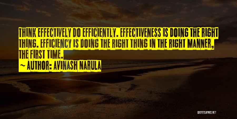 Effectiveness And Efficiency Quotes By Avinash Narula