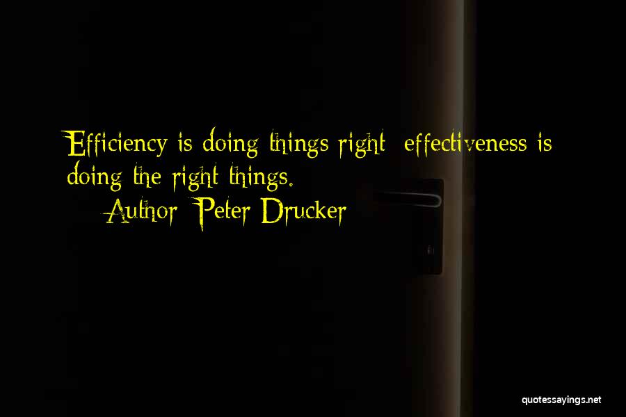 Effectiveness And Efficiency Quotes By Peter Drucker