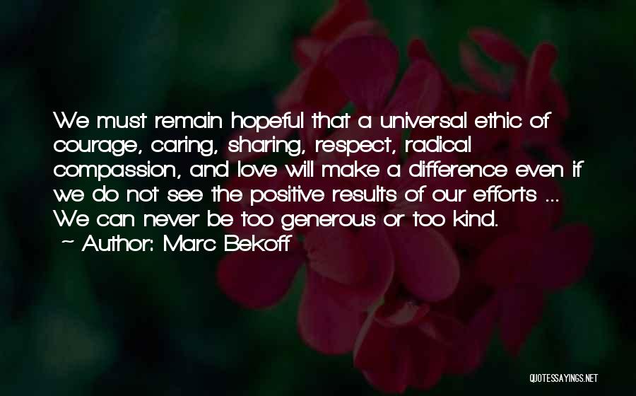 Efforts And Results Quotes By Marc Bekoff