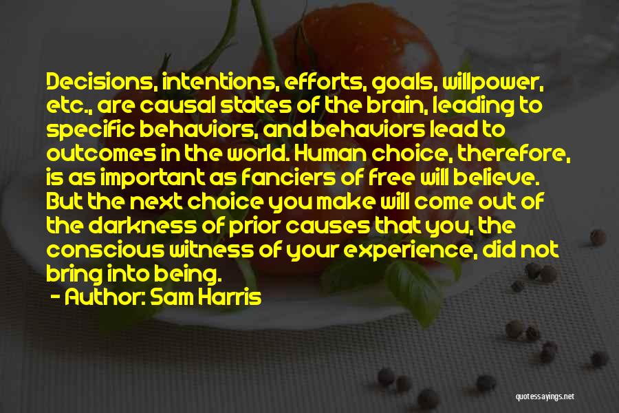 Efforts To Outcomes Quotes By Sam Harris