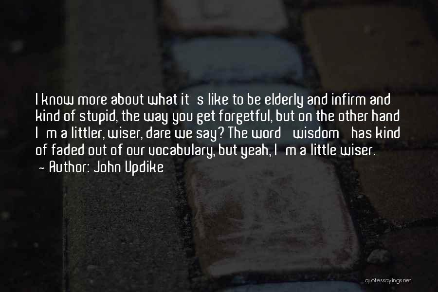 Elderly Wisdom Quotes By John Updike