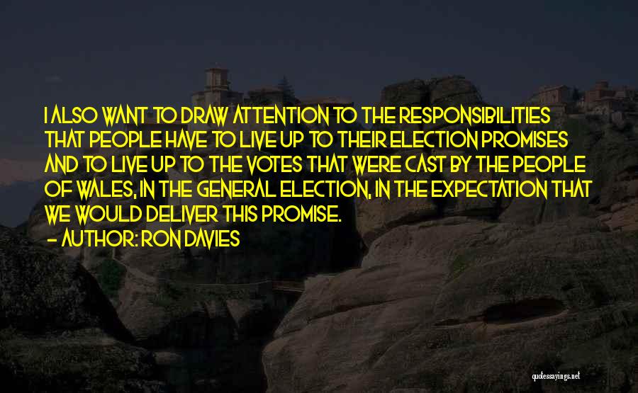 Election Promises Quotes By Ron Davies