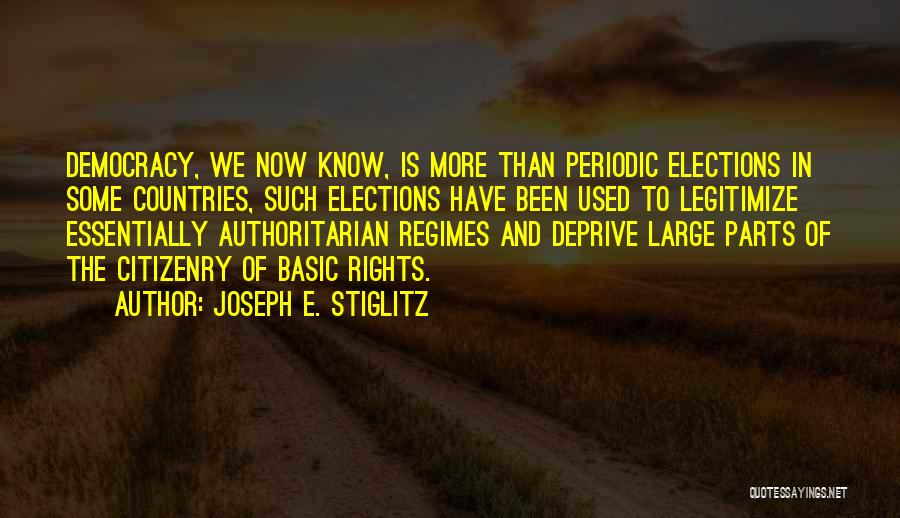 Elections Democracy Quotes By Joseph E. Stiglitz