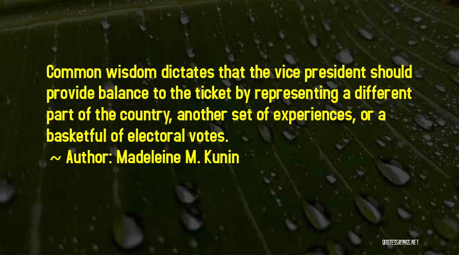 Electoral Quotes By Madeleine M. Kunin