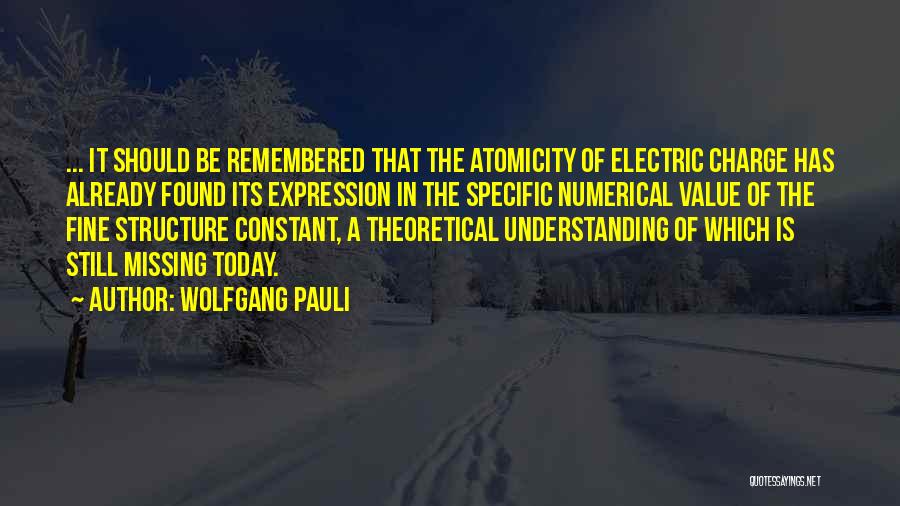 Electric Charge Quotes By Wolfgang Pauli