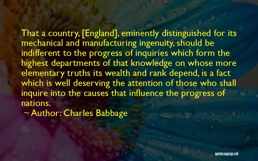 Elementary Science Quotes By Charles Babbage