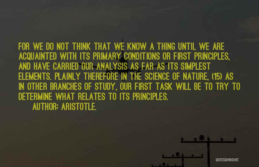 Elements In Science Quotes By Aristotle.