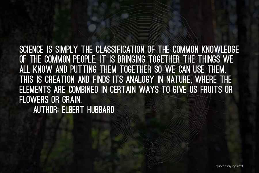 Elements In Science Quotes By Elbert Hubbard