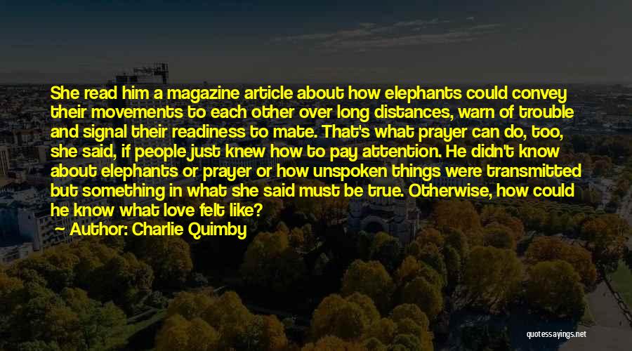 Elephants Love Quotes By Charlie Quimby