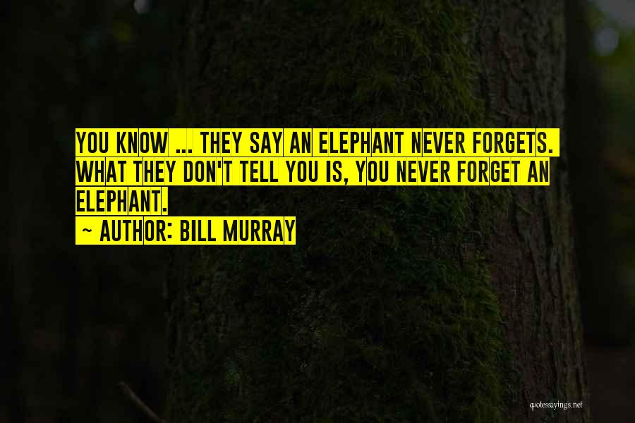 Elephants Never Forget Quotes By Bill Murray