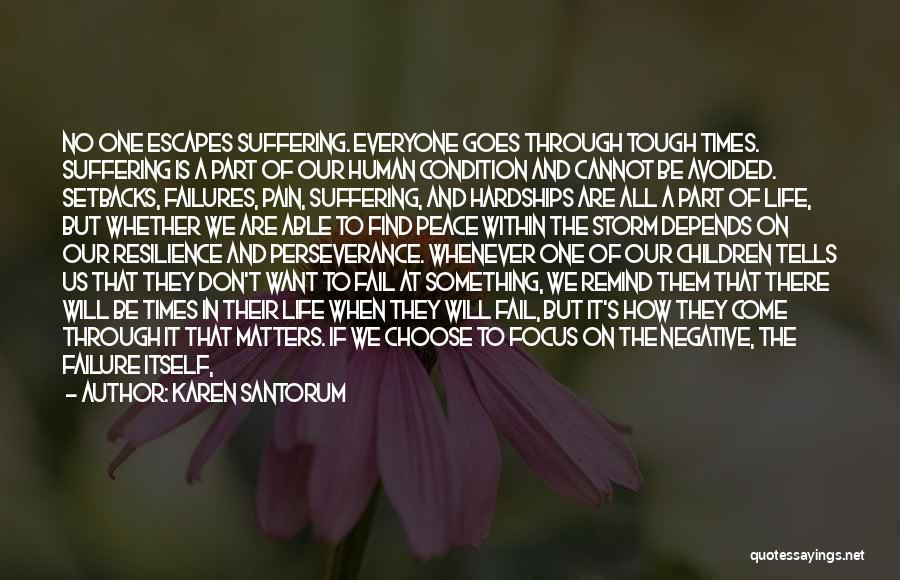 Embrace Pain Quotes By Karen Santorum