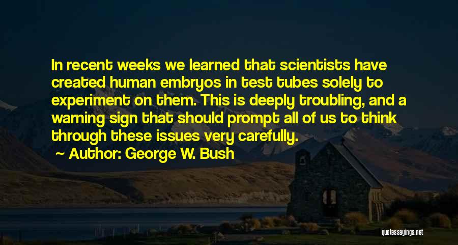 Embryos Quotes By George W. Bush