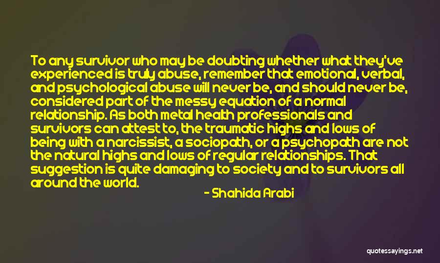 Emotional Abuse Survivor Quotes By Shahida Arabi Emotional Abuse Survivor Quotes By Shahida Arabi
