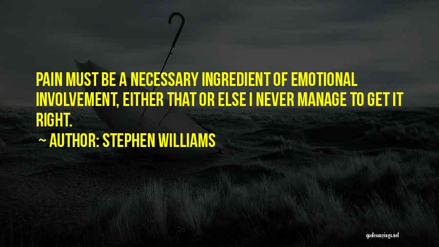 Emotional Involvement Quotes By Stephen Williams