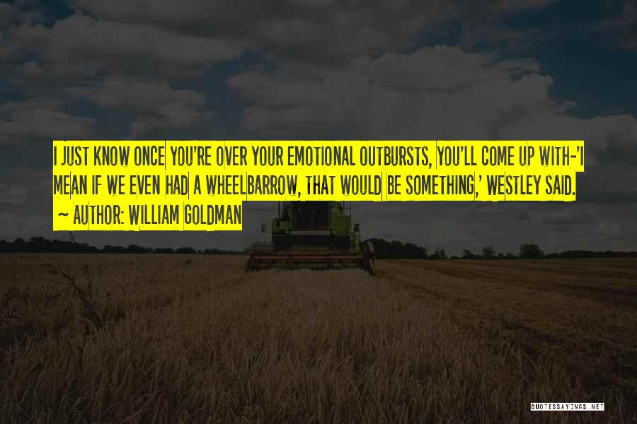 Emotional Outbursts Quotes By William Goldman