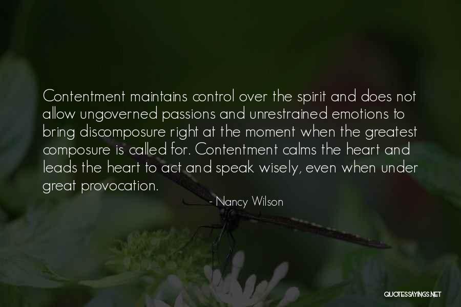 Emotions And Control Quotes By Nancy Wilson Emotions And Control Quotes By Nancy Wilson