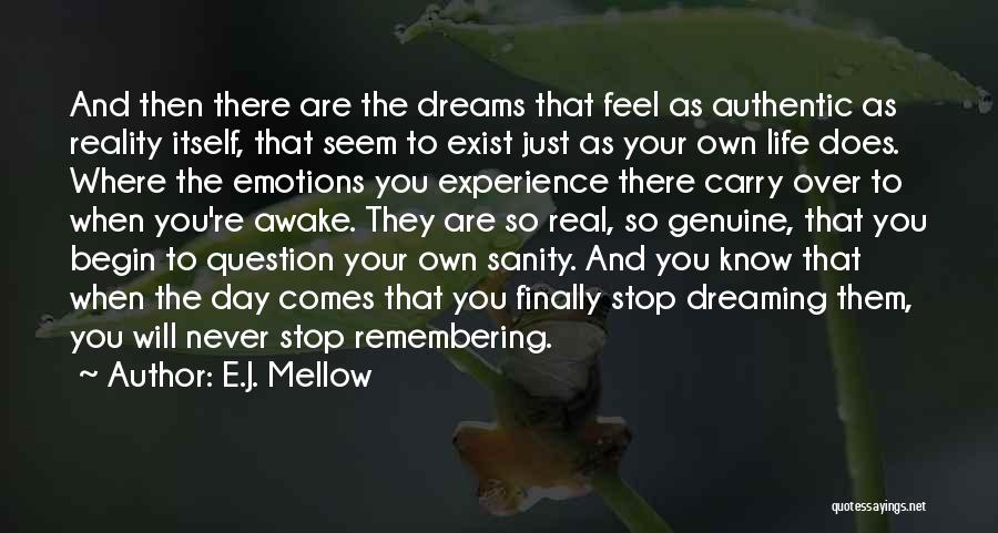 Emotions And Reality Quotes By E.J. Mellow