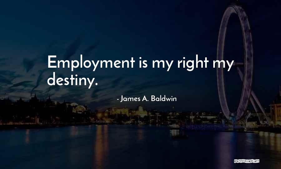 Employment Quotes By James A. Baldwin