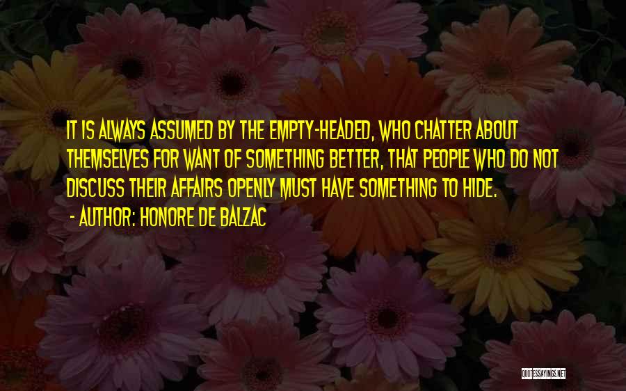 Empty Headed Quotes By Honore De Balzac