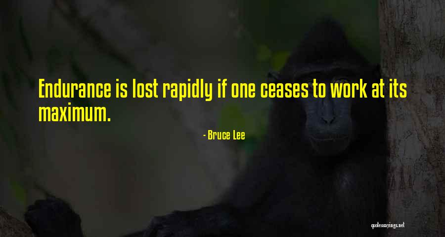 Endurance In Work Quotes By Bruce Lee Endurance In Work Quotes By Bruce Lee