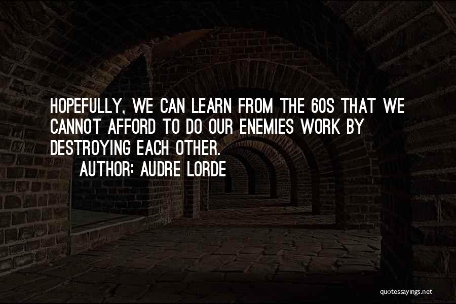 Enemies At Work Quotes By Audre Lorde