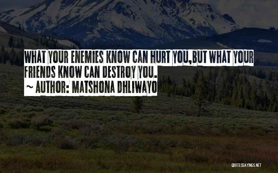 Enemies Friends Quotes By Matshona Dhliwayo