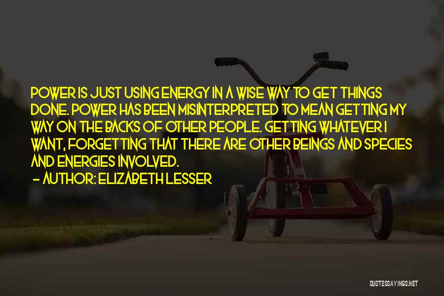 Energies Quotes By Elizabeth Lesser