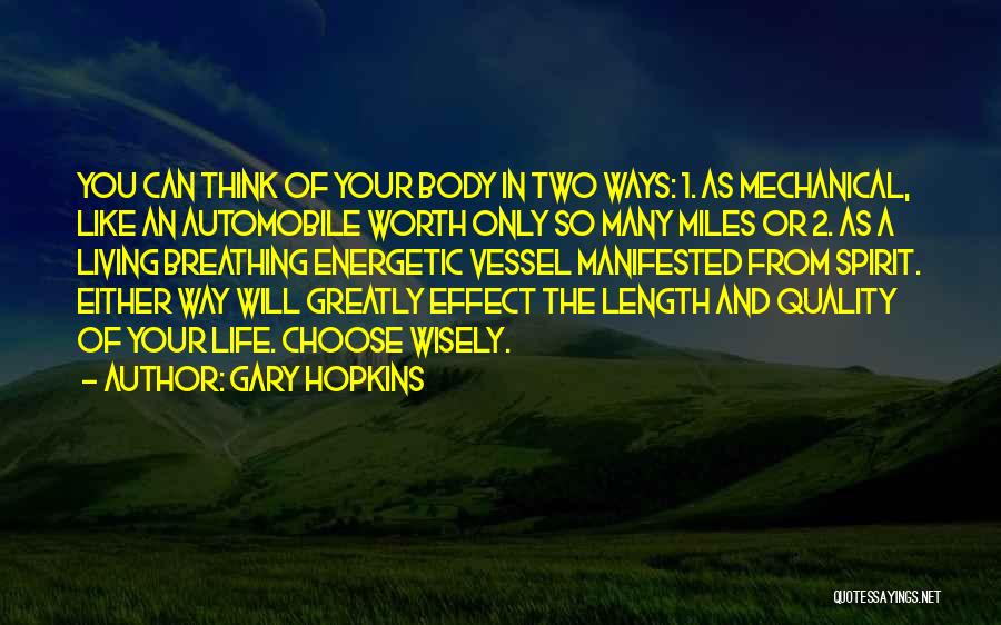 Energy And Spirit Quotes By Gary Hopkins