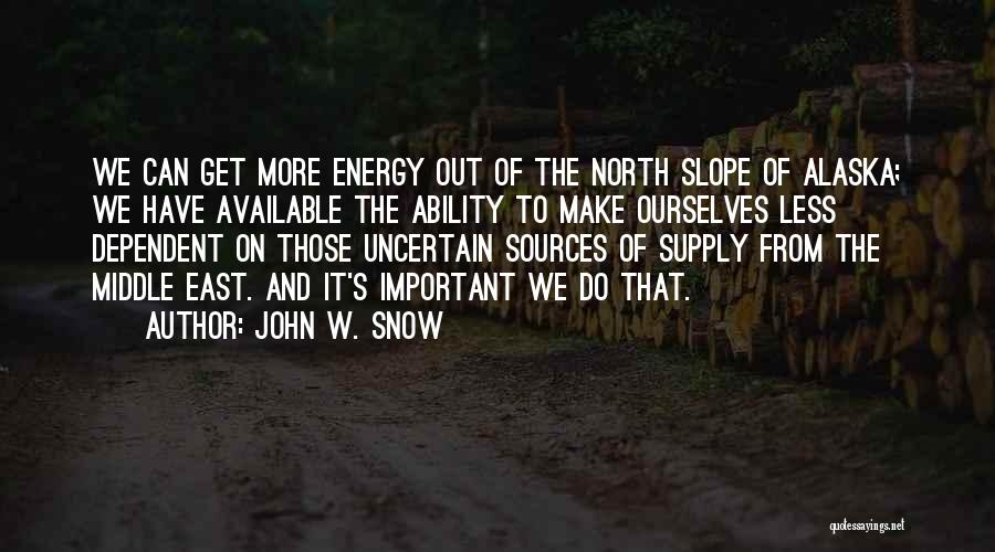 Energy Sources Quotes By John W. Snow