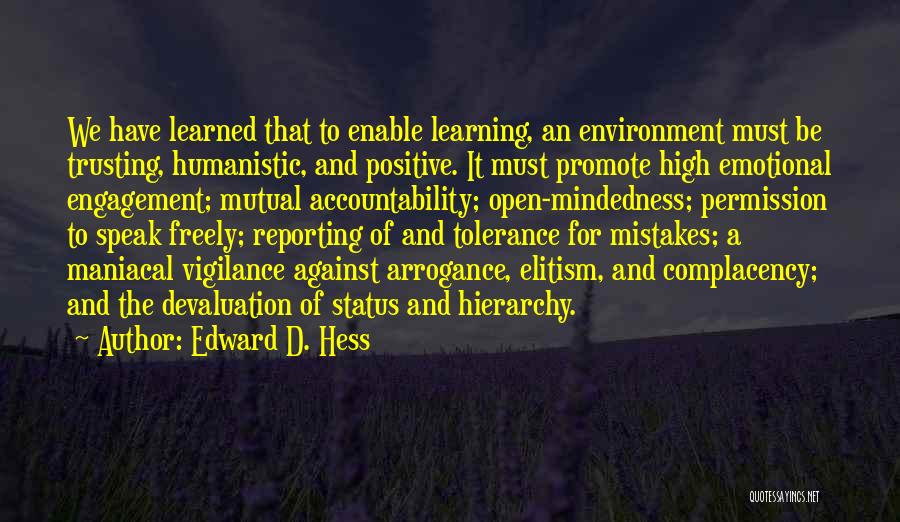 Engagement And Learning Quotes By Edward D. Hess