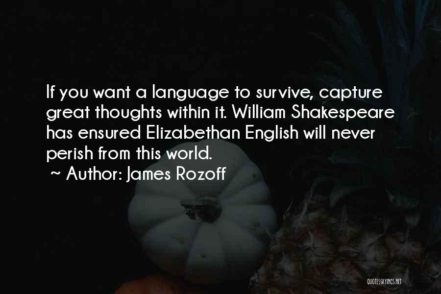 English Language By Shakespeare Quotes By James Rozoff