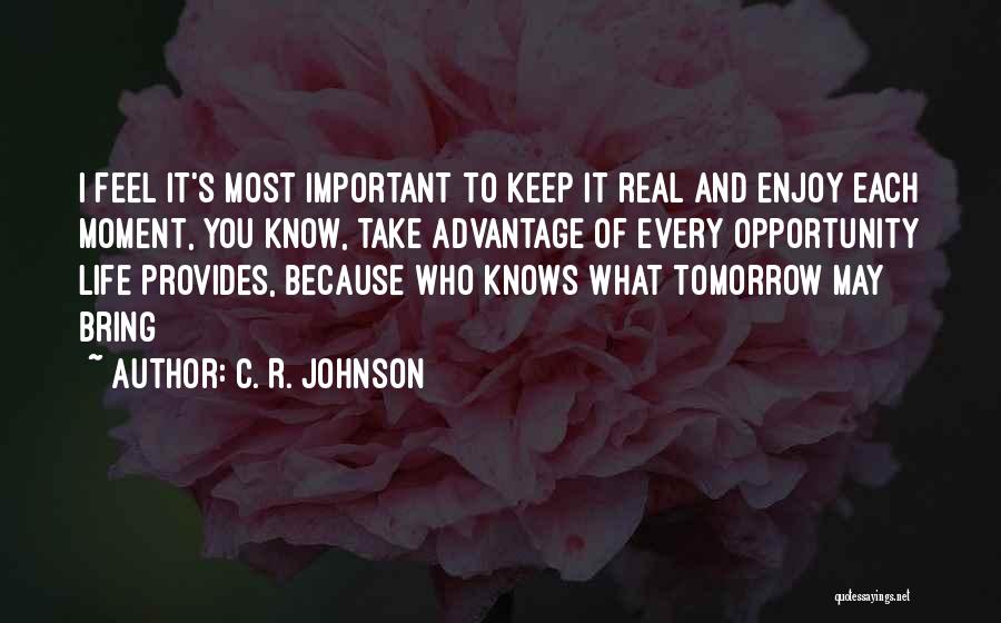 Enjoy Each And Every Moment Quotes By C. R. Johnson