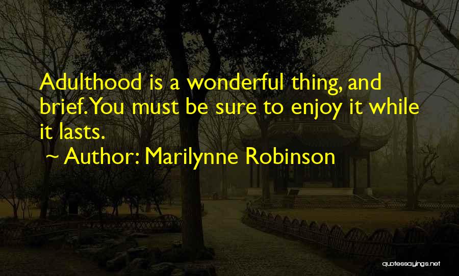 Enjoy Life While It Lasts Quotes By Marilynne Robinson