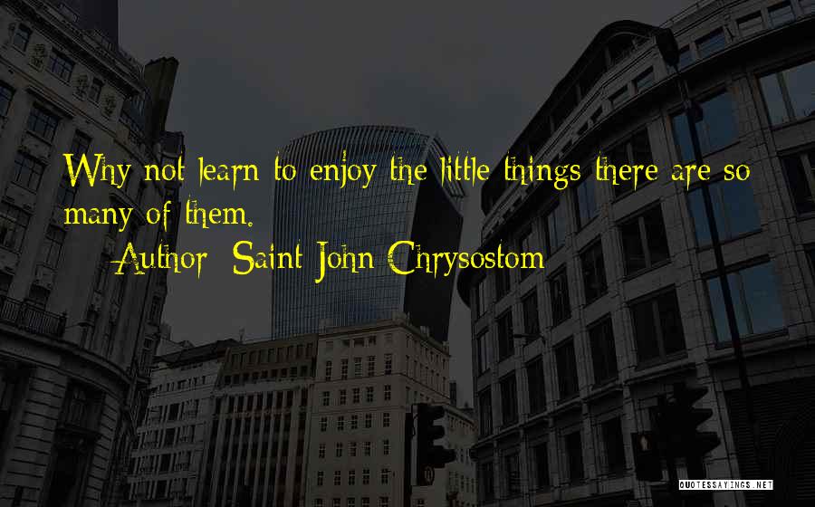 Enjoy The Little Things Quotes By Saint John Chrysostom