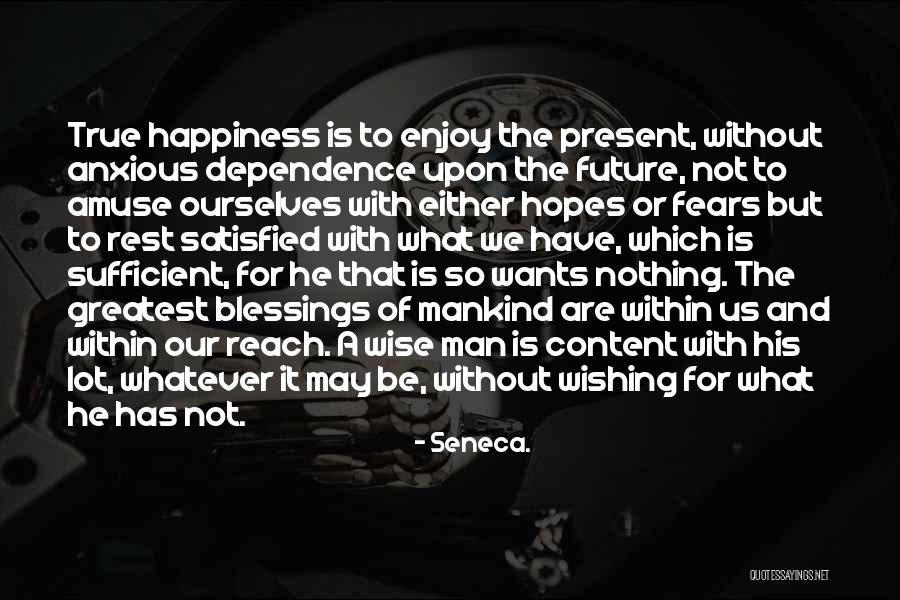 Enjoy The Present And The Future Quotes By Seneca.