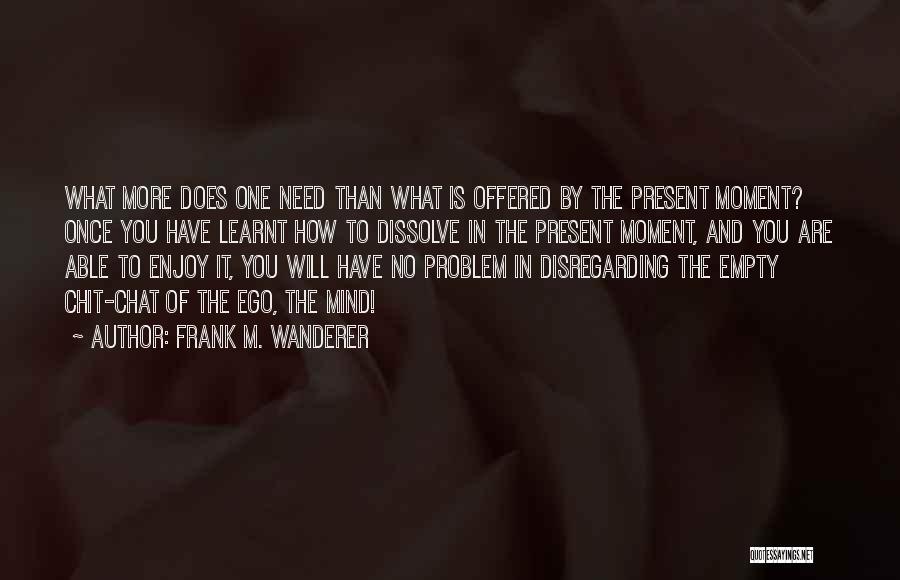 Enjoy The Present Moment Quotes By Frank M. Wanderer