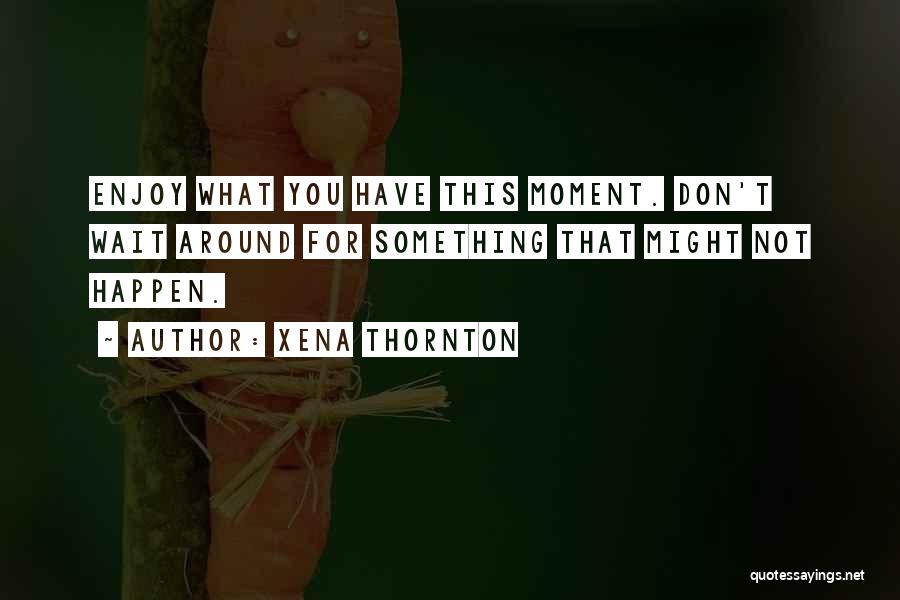 Enjoy What You Have Quotes By Xena Thornton