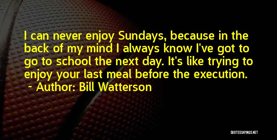 Enjoy Your Day At School Quotes By Bill Watterson