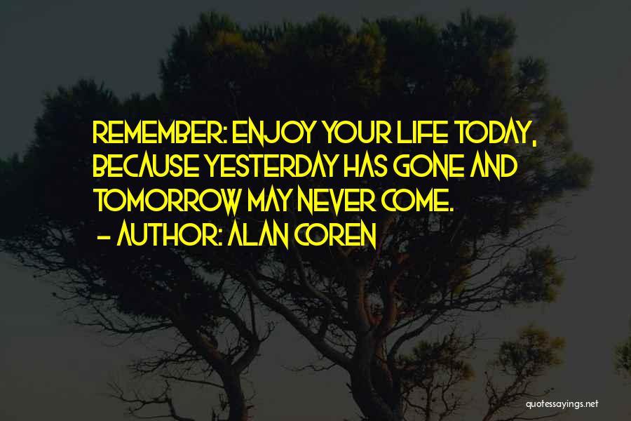 Enjoy Your Life Today Quotes By Alan Coren